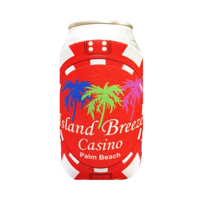 Premium Full Color Dye Sublimation Collapsible Foam Poker Chip Red Coolie