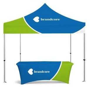 10x10' Basic Canopy Kit w Standard Hex Aluminum Frame, Dye Sublimation Canopy & 6' Table Cover