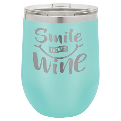 Polar Camel 12 oz. Teal Vacuum Insulated Stemless Wine Tumbler with Lid