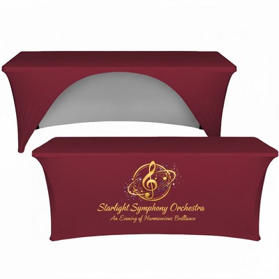 6' Open Back Stretch Full Color Custom Table Cover