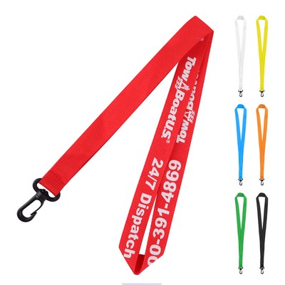 3/4" Nylon Flat Badge Holder Lanyard Strap W/ Plastic J Hook
